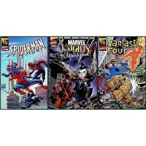 Spider-Man 1/2 Fantastic Four 1/2 Marvel Knights Sketchbook Wizard Marvel 3x Lot